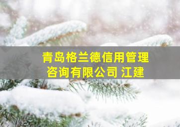 青岛格兰德信用管理咨询有限公司 江建